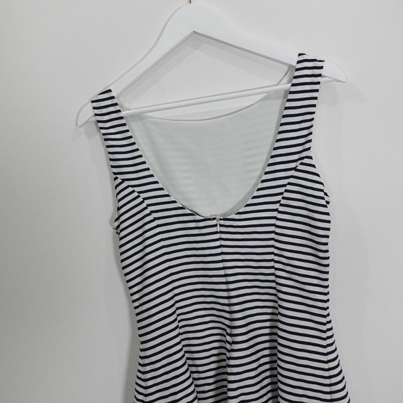 Zara Dress Size Medium Tank Short Mini Striped Scoop Back Casual Black Trafaluc - Picture 8 of 9